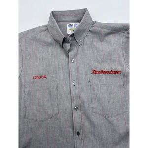 Mens Riverside Budweiser Employee Button Down Short Sleeve Shirt‎ Mens 15.5